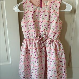 Crewcuts Pink Cherry-Print Tie-Waist Dress